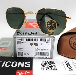 Model Display RayBan Hexagonal Green G15 Lens RB3548N